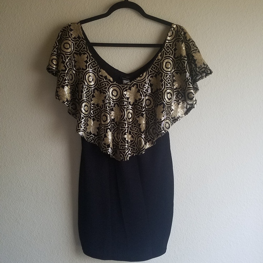 Freesia Black & Gold Dress